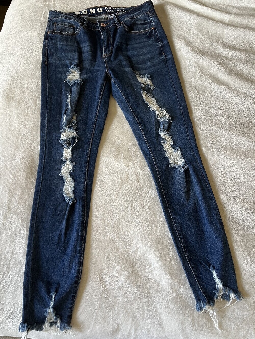 S.O.N.G Womens Perfect High Rise Skinny Ankle Jeans